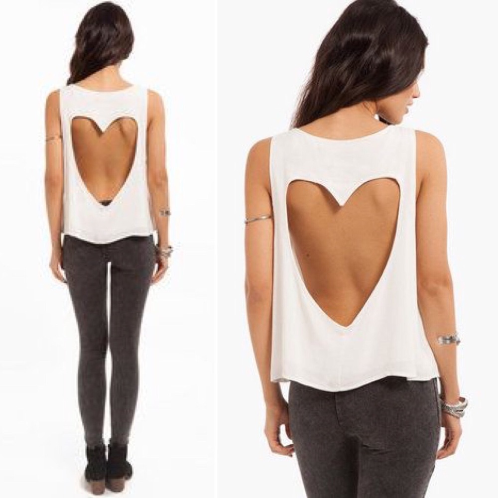 Cream Tank | Heart Tank Top
